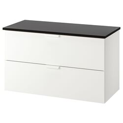 Шкаф под умывальник Ikea Godmorgon/Tolken 2 ящика 102x49x60 (Белый/Антрацит)