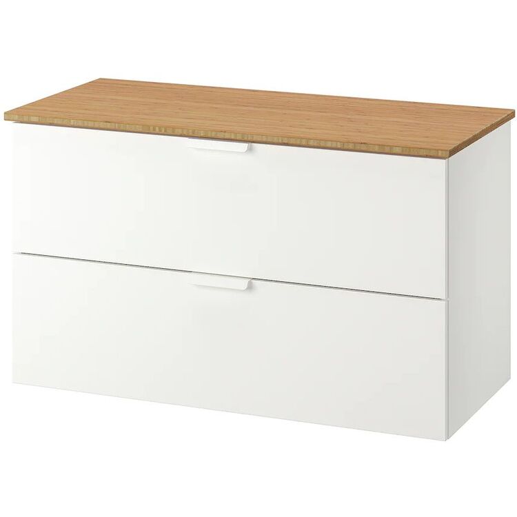 Masca lavoar Ikea Godmorgon/Tolken 2 sertare 102x49x60 (Alb/Bambus) cumpr  n Chiinu, Moldova | SMADSHOP.MD