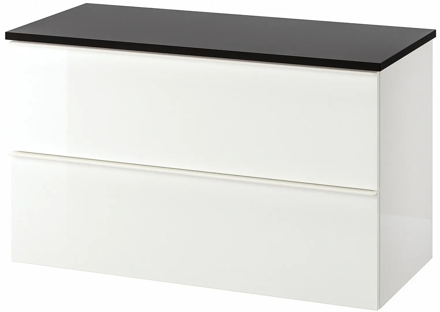 Шкаф под умывальник Ikea Godmorgon/Tolken 2 ящика 102x49x60 (Глянцевый Белый/Антрацит)