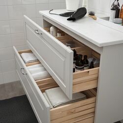 Шкаф под умывальник Ikea Godmorgon/Tolken 2 ящика 102x49x60 (Касжон Серый/Под Мрамор) Thumb