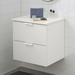 Шкаф под умывальник Ikea Godmorgon/Tolken 2 ящика 62x49x60 (Белый) Thumb
