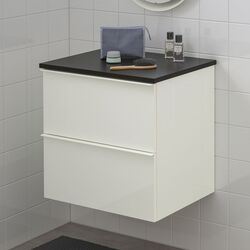 Шкаф под умывальник Ikea Godmorgon/Tolken 2 ящика 62x49x60 (Глянцевый Белый/Антрацит) Thumb