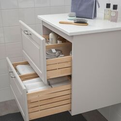 Шкаф под умывальник Ikea Godmorgon/Tolken 2 ящика 62x49x60 (Касжон Серый/Под Мрамором) Thumb