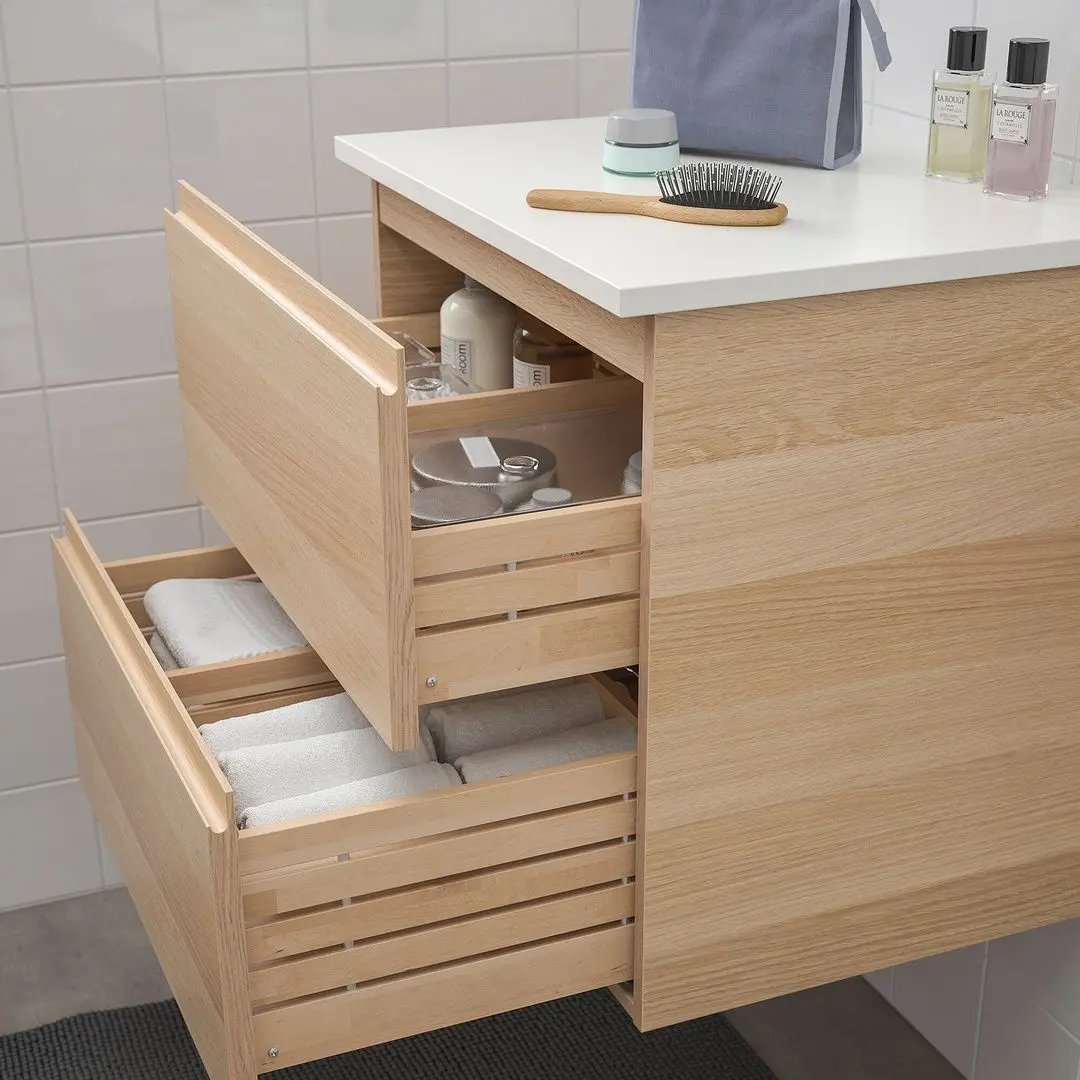 Шкаф под умывальник Ikea Godmorgon/Tolken 2 ящика 62x49x60 (Под Беленый Дуб/Белый) - 2