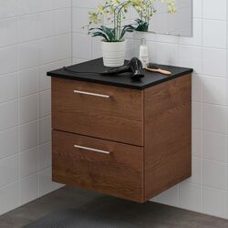 Шкаф под умывальник Ikea Godmorgon/Tolken 2 ящика 62x49x60 (Под Коричневый Мореный Ясень/Антрацит) Thumb