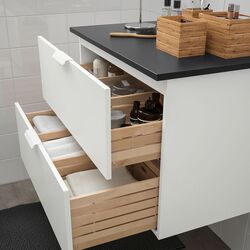 Шкаф под умывальник Ikea Godmorgon/Tolken 2 ящика 82x49x60 (Белый/Антрацит) Thumb