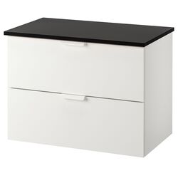 Шкаф под умывальник Ikea Godmorgon/Tolken 2 ящика 82x49x60 (Белый/Антрацит)