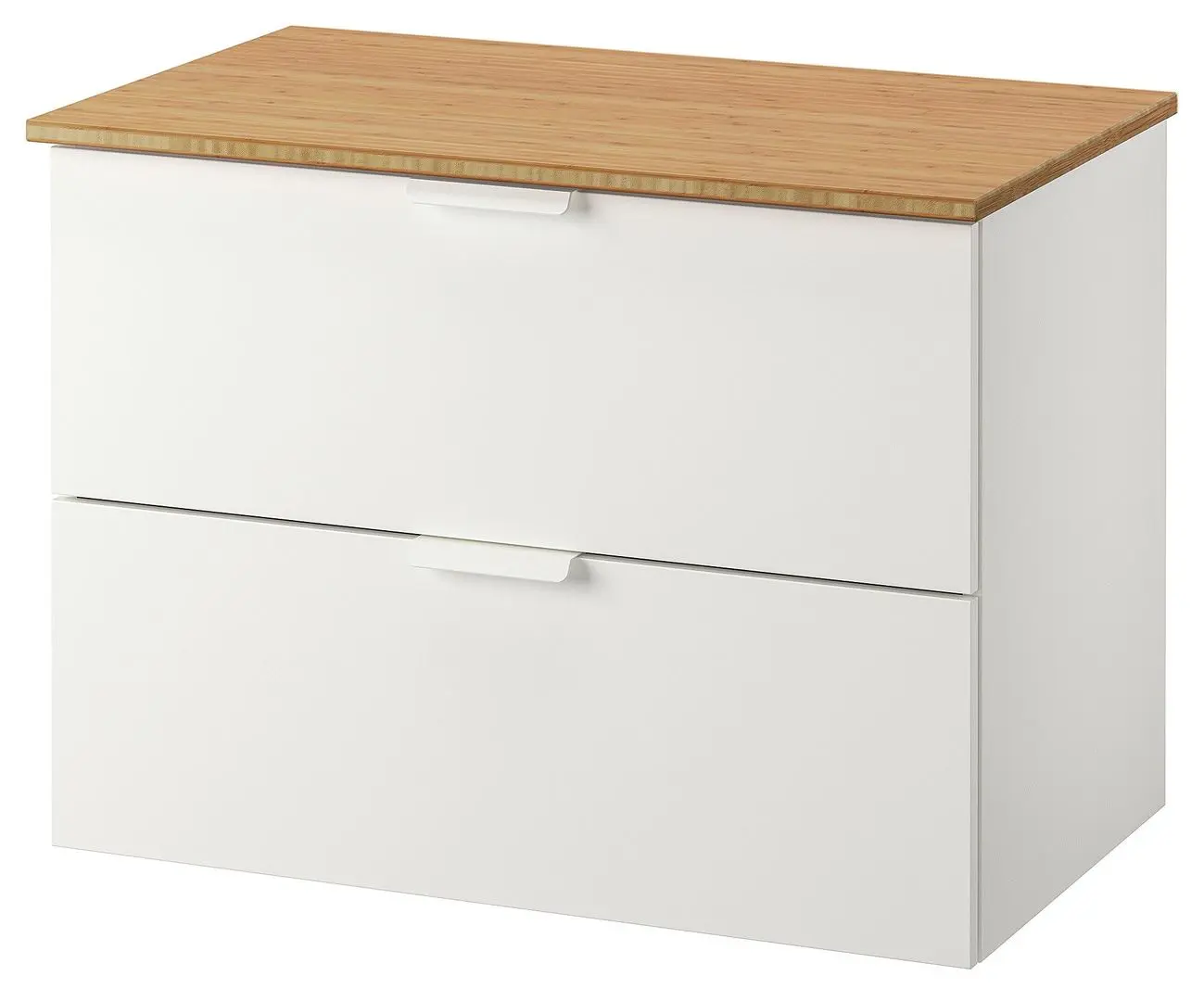 Шкаф под умывальник Ikea Godmorgon/Tolken 2 ящика 82x49x60 (Белый/Бамбук)