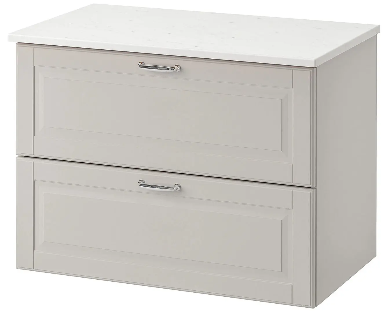 Шкаф под умывальник Ikea Godmorgon/Tolken 2 ящика 82x49x60 (Касжон Серый/Под Мрамором)
