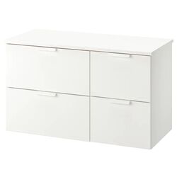 Шкаф под умывальник Ikea Godmorgon/Tolken 4 ящика 102x49x60 (Белый)