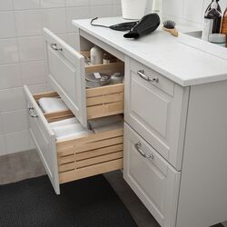 Шкаф под умывальник Ikea Godmorgon/Tolken 4 ящика 102x49x60 (Касжон Серый/Под Мрамором) Thumb