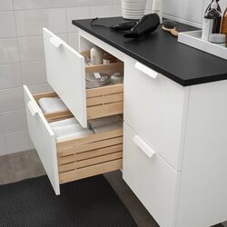 Шкаф под умывальник Ikea Godmorgon/Tolken 4 ящика (Белый/Антрацит) Thumb