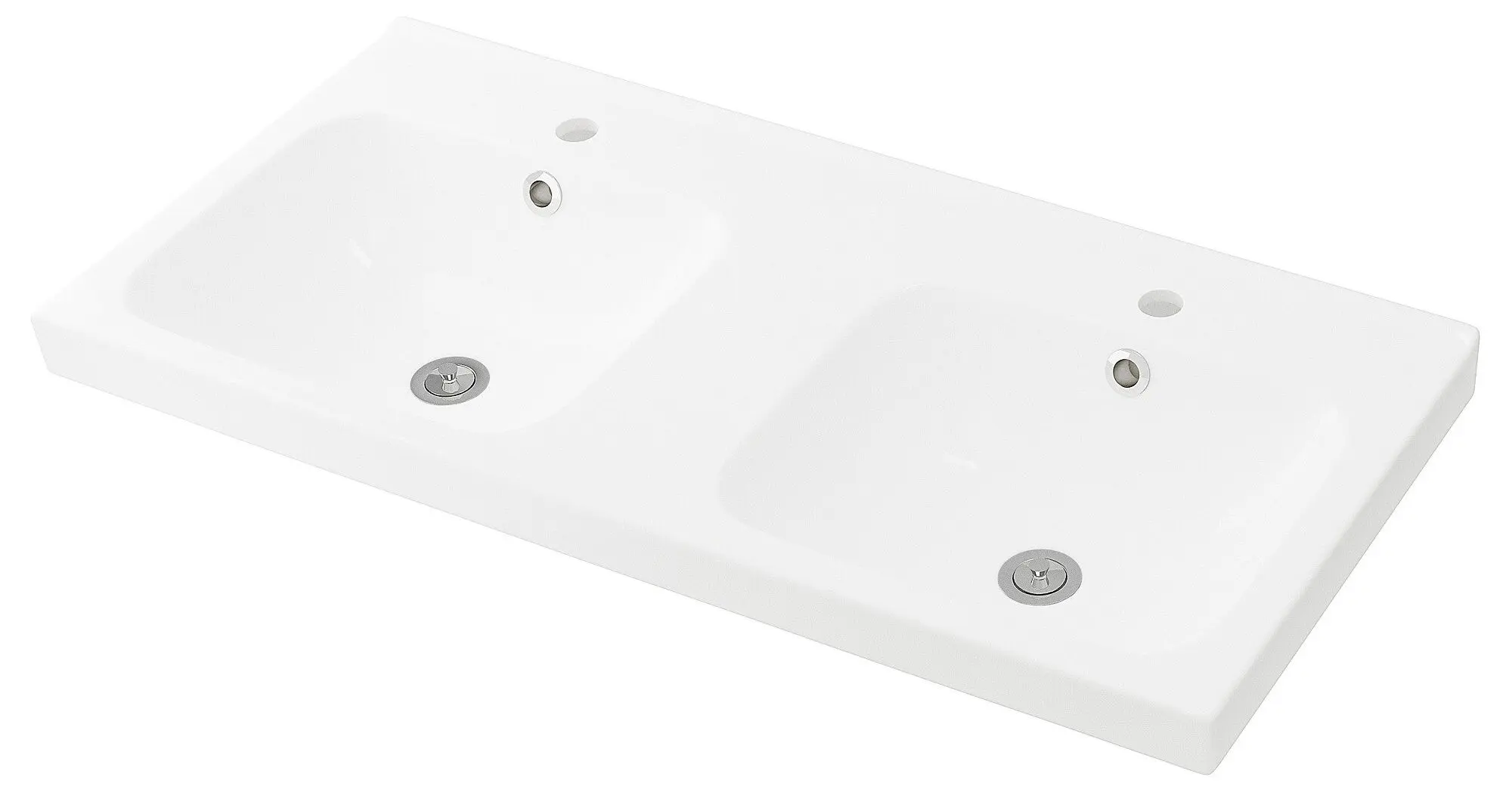 Шкаф под умывальник Ikea Hemnes/Odensvik 2 ящика/2 чаши/смеситель Runskär 103x49x89 (Белый) - 7