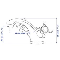 Шкаф под умывальник Ikea Hemnes/Odensvik 2 ящика/2 чаши/смеситель Runskär 103x49x89 (Белый) Thumb