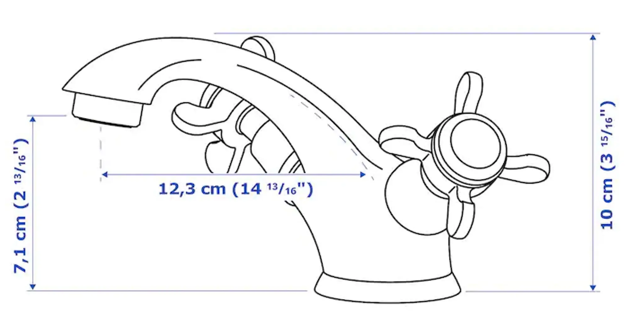 Шкаф под умывальник Ikea Hemnes/Odensvik 2 ящика/смеситель Runskär 83x49x89 (Белый) - 6