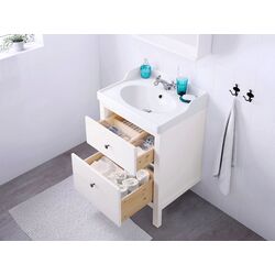 Шкаф под умывальник Ikea Hemnes/Rattviken 2 ящика/смеситель Runskär 62x49x89 (Белый) Thumb
