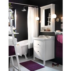 Шкаф под умывальник Ikea Hemnes/Rattviken 2 ящика/смеситель Runskär 62x49x89 (Белый) Thumb