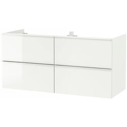 Тумба для умывальника Ikea Godmorgon 4 ящика 120x47 (Глянцевый Белый)