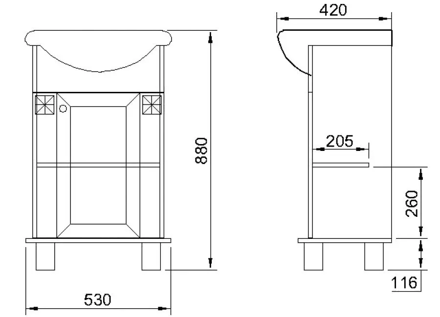Mobilier pentru baie КМК Bakkara 500 Beige (0453.6)