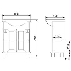 Mobilier pentru baie КМК Bakkara 650 Beige (0453.1) Thumb