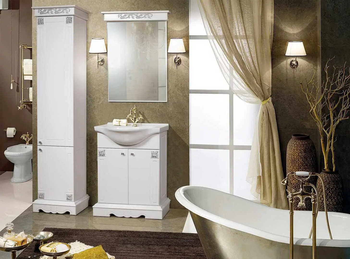 Dulap sub lavoar КМК 0455.1 Ameliya 650 (White/Silver)