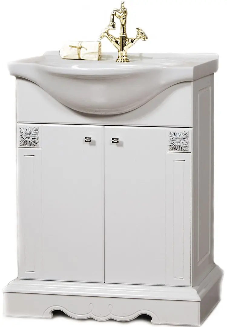 Dulap sub lavoar КМК 0455.1 Ameliya 650 (White/Silver)