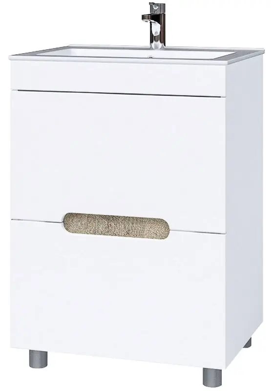 Dulap sub lavoar КМК 0642.12 Niagara 620 (White Gloss/Stone Gray)