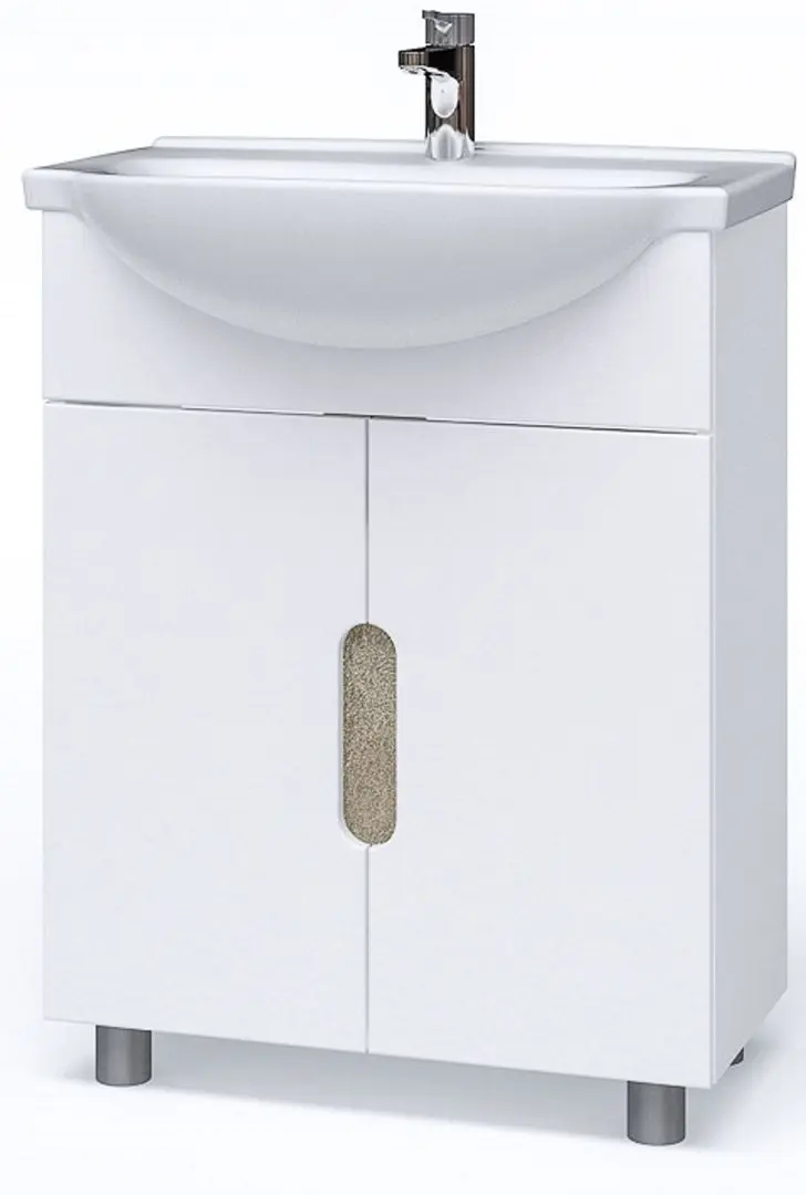 Dulap sub lavoar КМК 0642.13 Niagara 650 (White Gloss/Stone Gray)