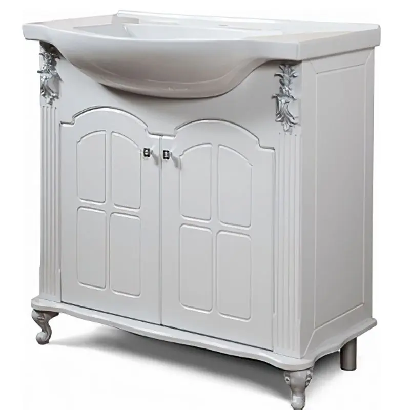 Dulap sub lavoar КМК 0454.1 Versal 850 (White/Silver)