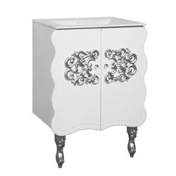Dulap sub lavoar КМК 0459.12 Iskushenie 620 (White/Patina Silver)