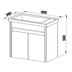 Set dulap cu lavoar Martat Isik 60 (White) Thumb