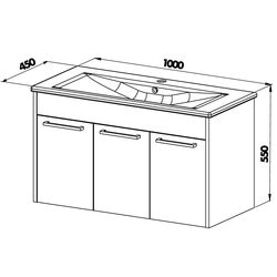 Set dulap cu lavoar Martat New Sofia 100 (Dark Grey) Thumb