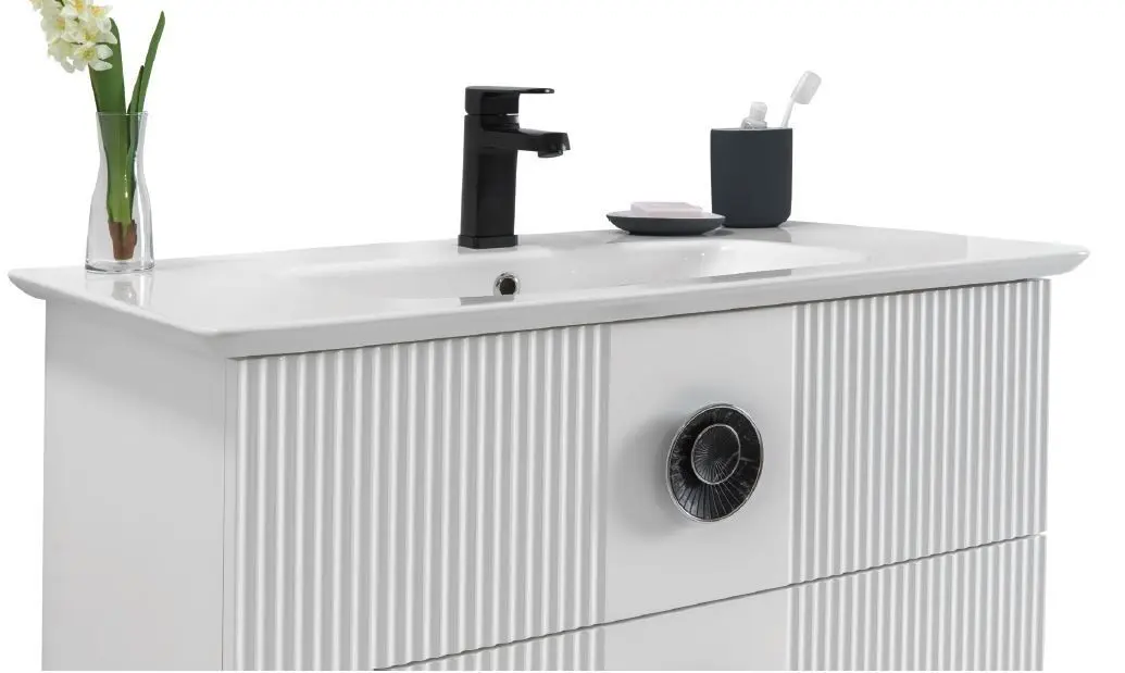 Набор тумбы с раковиной Martat Vanity 90 (White)