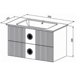 Набор тумбы с раковиной Martat Vanity 90 (White) Thumb