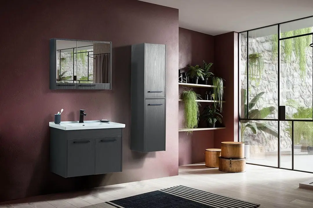 Dulap sub lavoar Martat New Sofia 80cm (Dark Grey) - 3