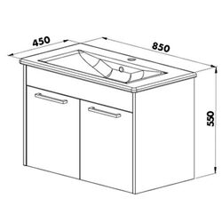 Dulap sub lavoar Martat New Sofia 80cm (Dark Grey) Thumb