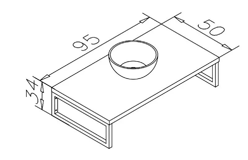 Set raft cu lavoar Orka Kestel 95 (Oak) - 2