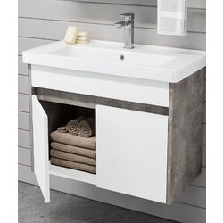 Набор тумбы с раковиной Orka Aydos 65 (Retro Silver/White) Thumb