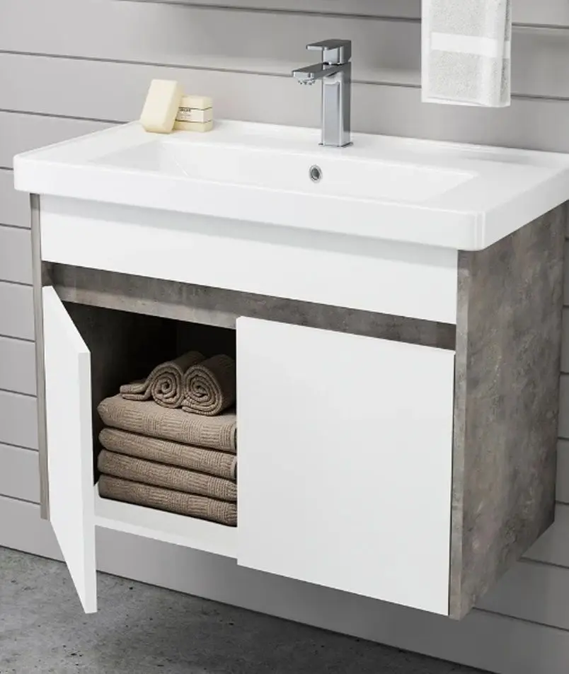 Набор тумбы с раковиной Orka Aydos 65 (Retro Silver/White)