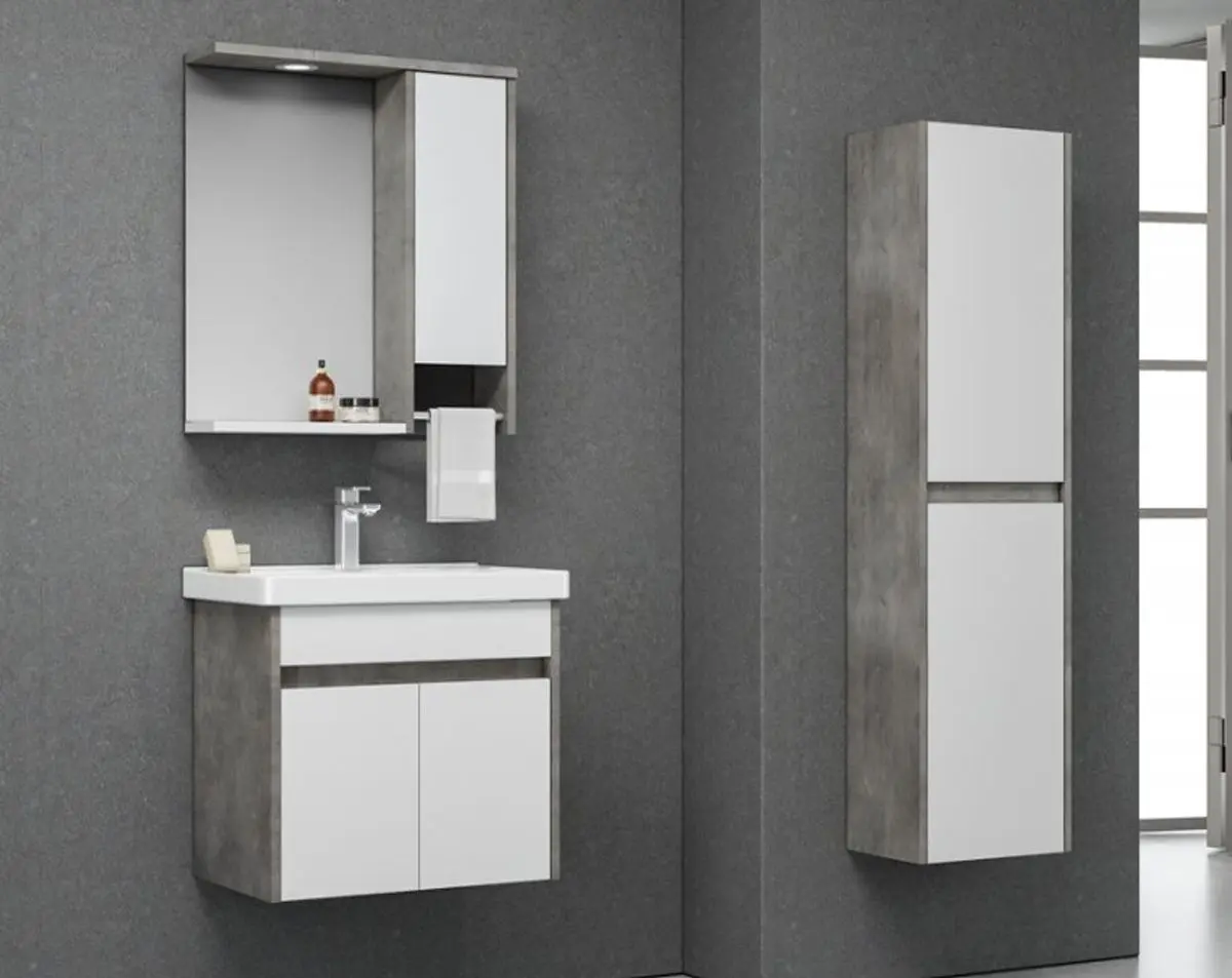 Набор тумбы с раковиной Orka Aydos 65 (Retro Silver/White)