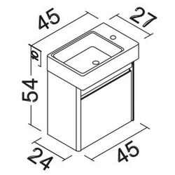 Set dulap cu lavoar Orka Duden 45 (Odeon White) Thumb