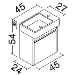 Set dulap cu lavoar Orka Duden 45 (White) Thumb