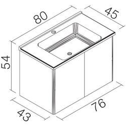 Набор тумбы с раковиной Orka Duden 80 (White) Thumb