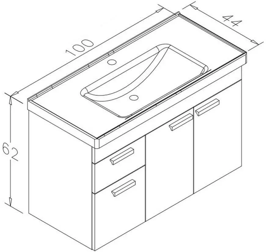 Set dulap cu lavoar Orka Enez 100 (Irony) - 2