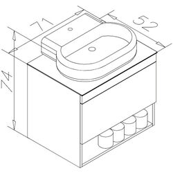 Set dulap cu lavoar Orka Knidos 70 (Legnano) Thumb