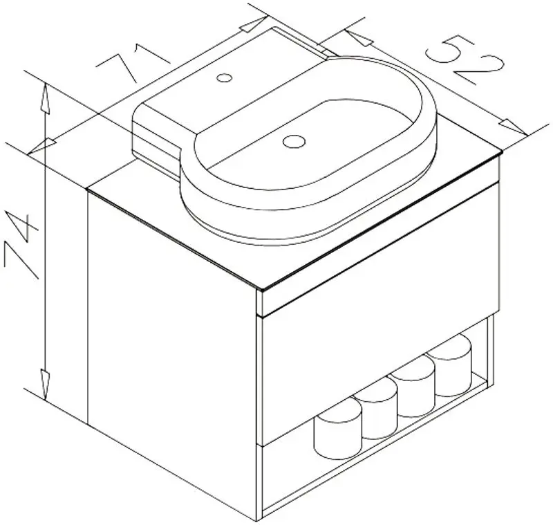 Set dulap cu lavoar Orka Knidos 70 (Legnano)