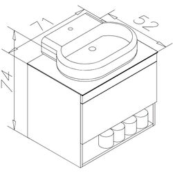 Set dulap cu lavoar Orka Knidos 70 (White) Thumb