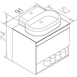 Set dulap cu lavoar Orka Knidos 90 (Legnano) Thumb