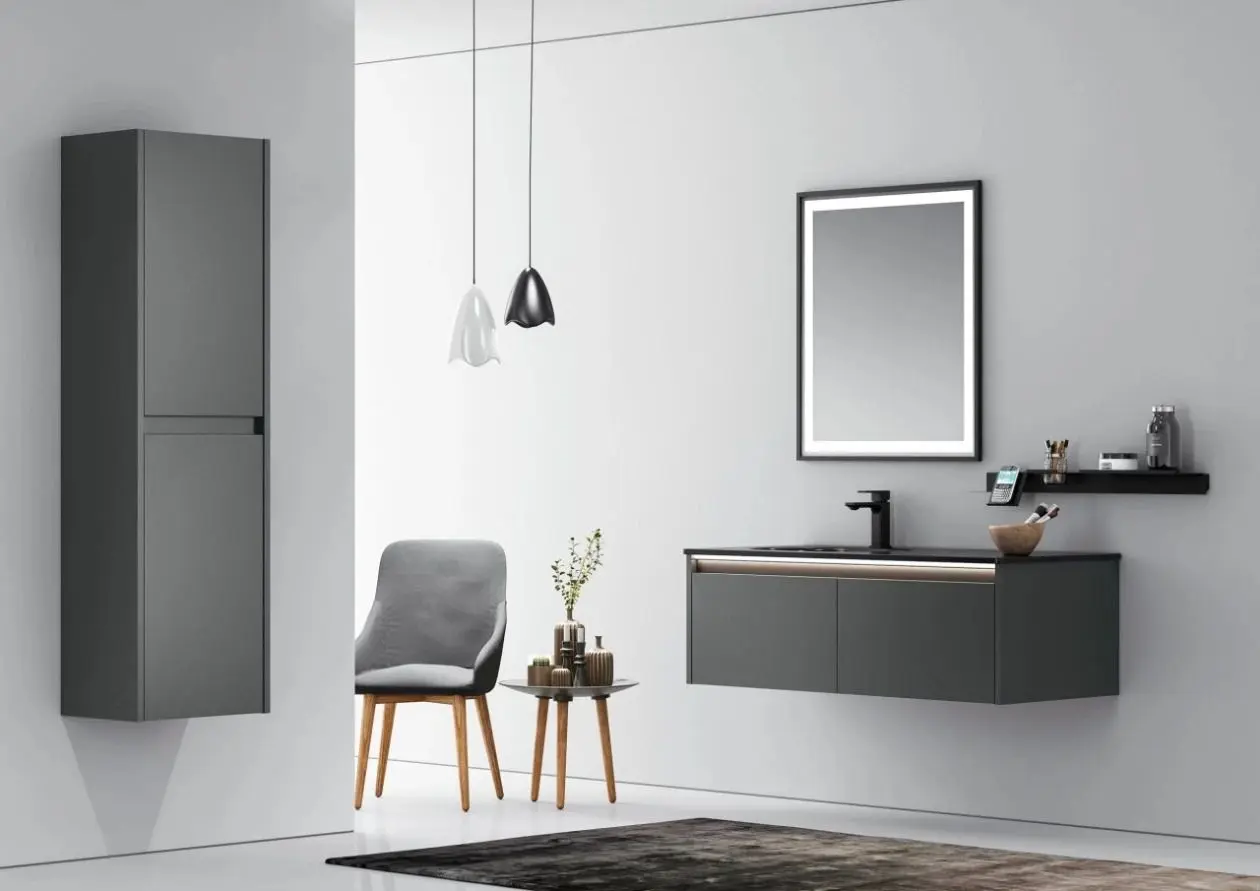 Set dulap cu lavoar Orka Lisbon 110 (Antracite Matt)