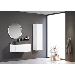 Set dulap cu lavoar Orka Lisbon 90 (White Matt/Black) Thumb